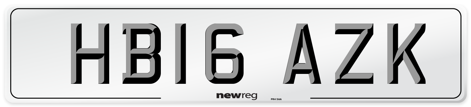 HB16 AZK Number Plate from New Reg